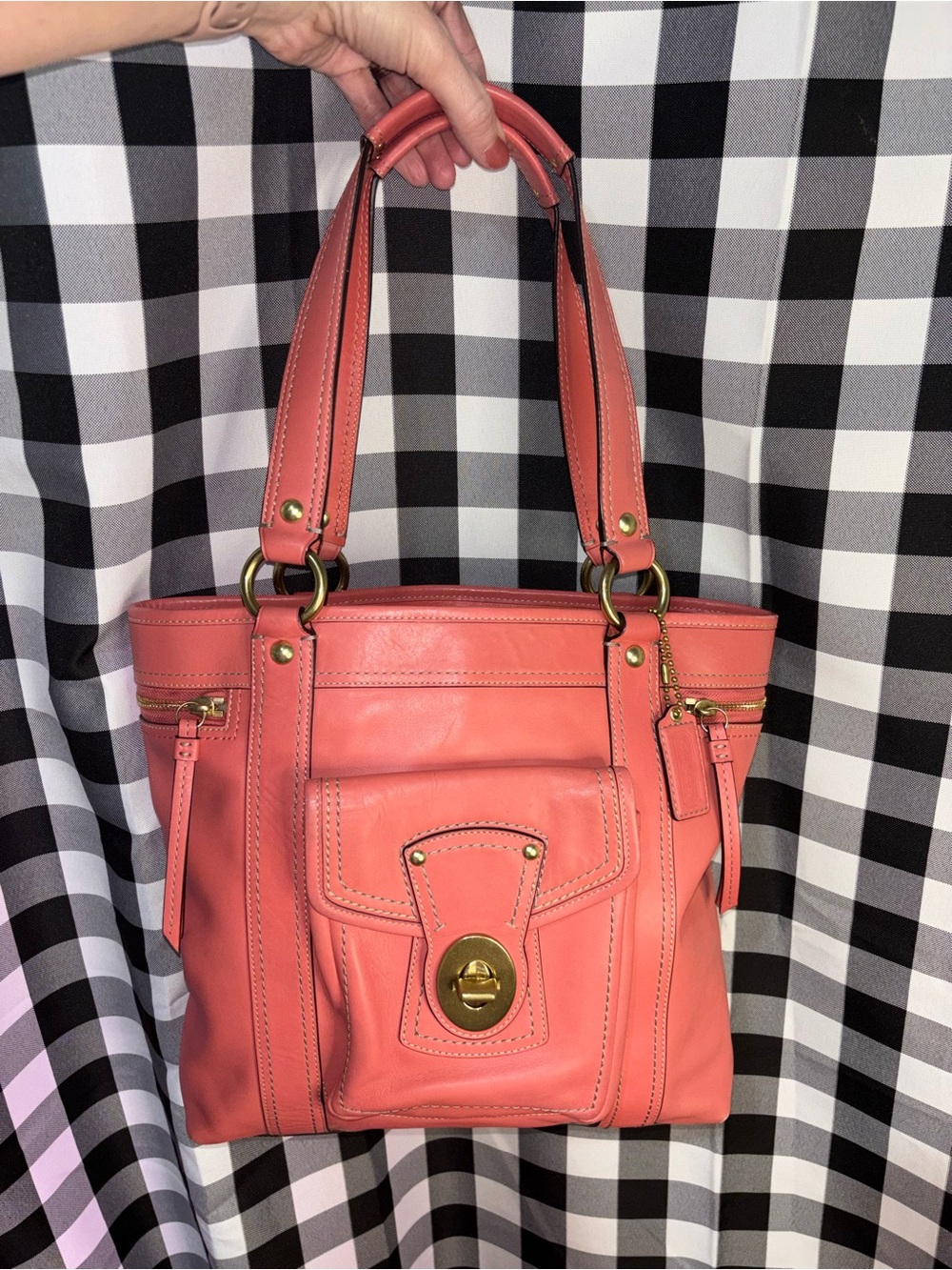 Coach Legacy 65th Anniversary Gigi Coral Pink Vachetta Leather Tote 2008